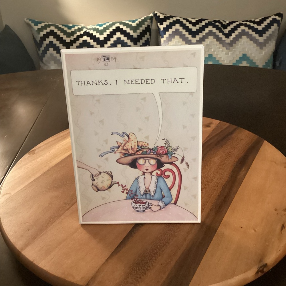 Mary Engelbreit Whimsical Cup of Happiness Colorplak Greeting Card ‘80s